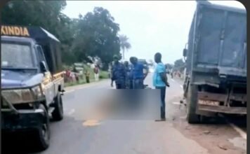 Kindia : collision mortelle entre une moto et un camion, un gendarme décède
